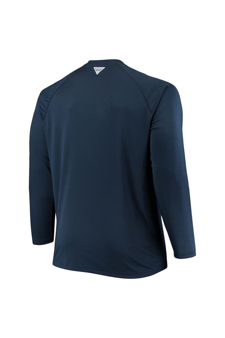 Men's Columbia Navy Michigan Wolverines Big & Tall Terminal Tackle Long Sleeve Omni-Shade T-Shirt, Alternate, color, Navy