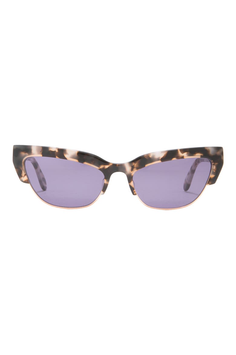 56mm Extreme Kitten Combo Sunglasses, Main, color, BLUSH DEMI SHINY ROSE GOLD