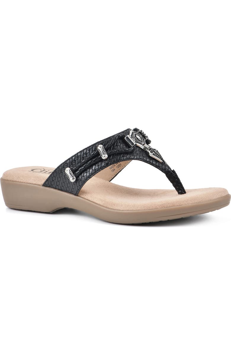 CLIFFS BY WHITE MOUNTAIN Bailee Sandal, Main, color, Black Woven