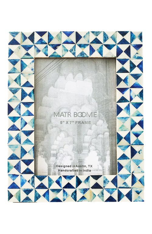 Matr Boomie Varuna Cobalt Picture Frame - Fair Trade Carved Bone in Blue 