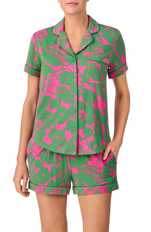 Kate Spade New York Print Short Pajamas In Green