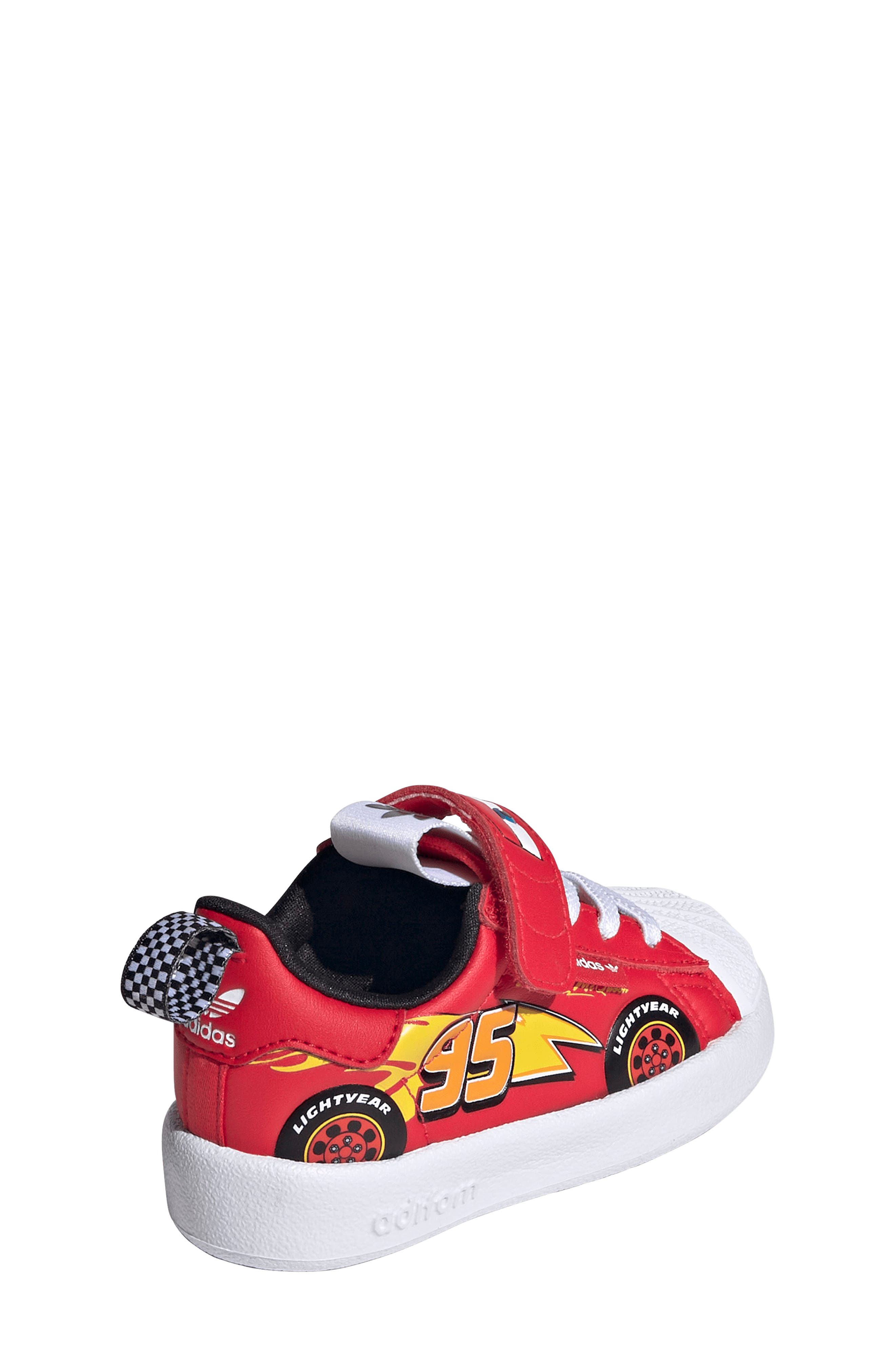 adidas Kids' x Pixar Cars Adiform Superstar Sneaker, Alternate, color, Pure Ruby/ White