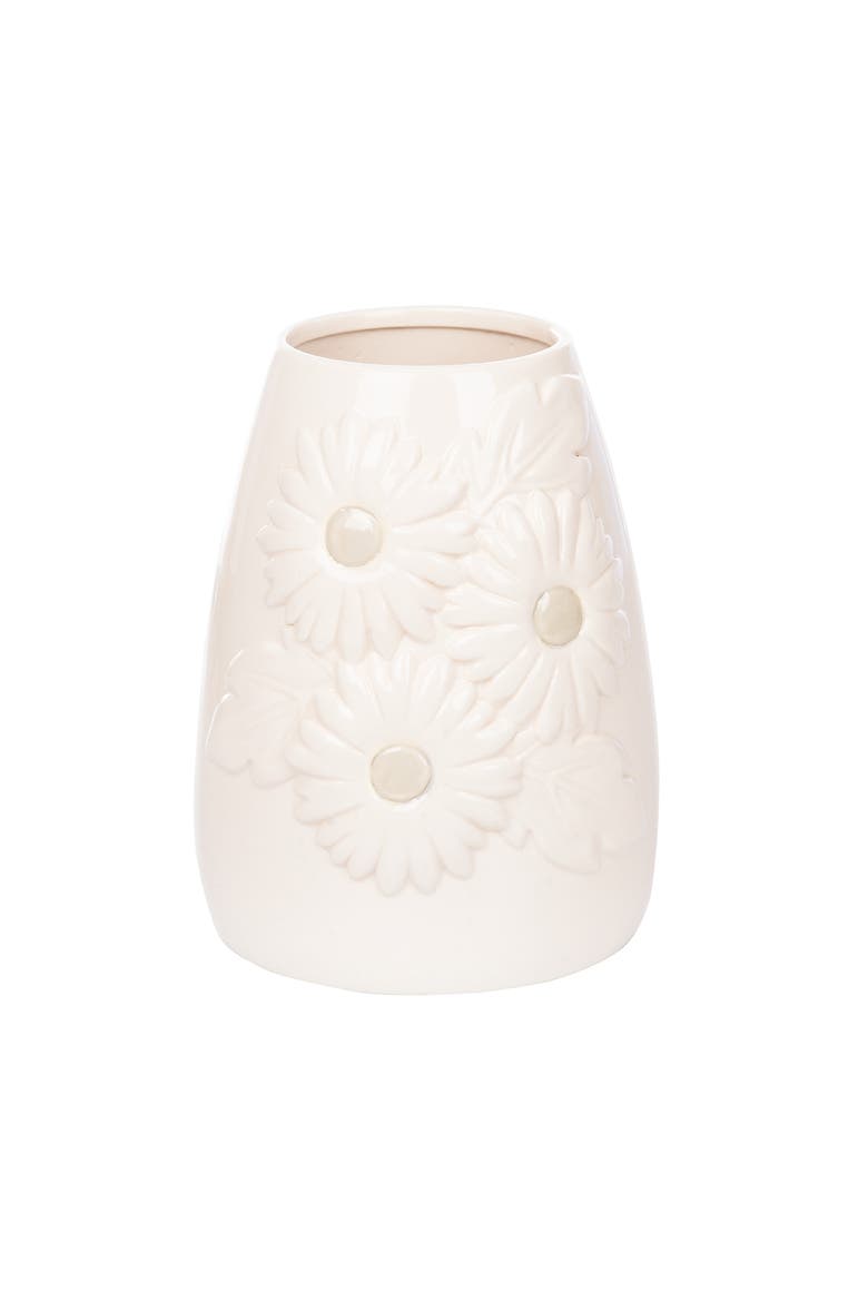 Daisy Ceramic Vase, Main, color, Off-White