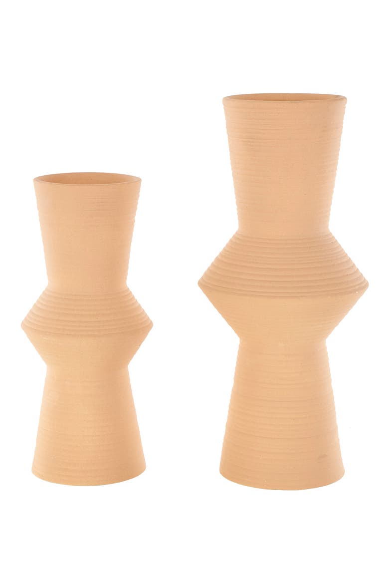 Brown Ceramic Vase - Set of 2, Main, color, BROWN