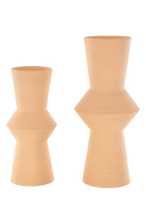 Brown Ceramic Vase - Set of 2