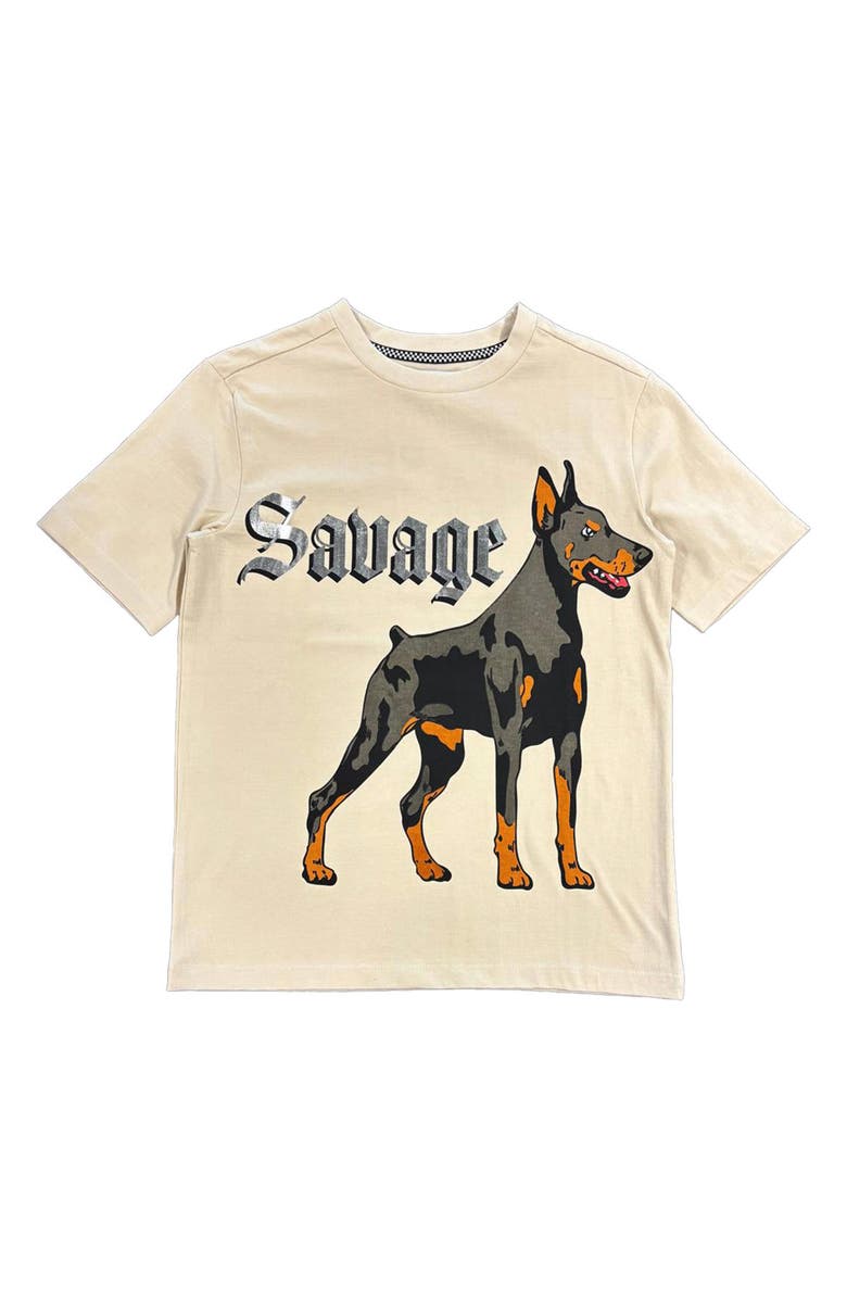 Fly By Night Kids' Archer Doberman Graphic T-Shirt, Main, color, Ancient Scroll/ Doberman