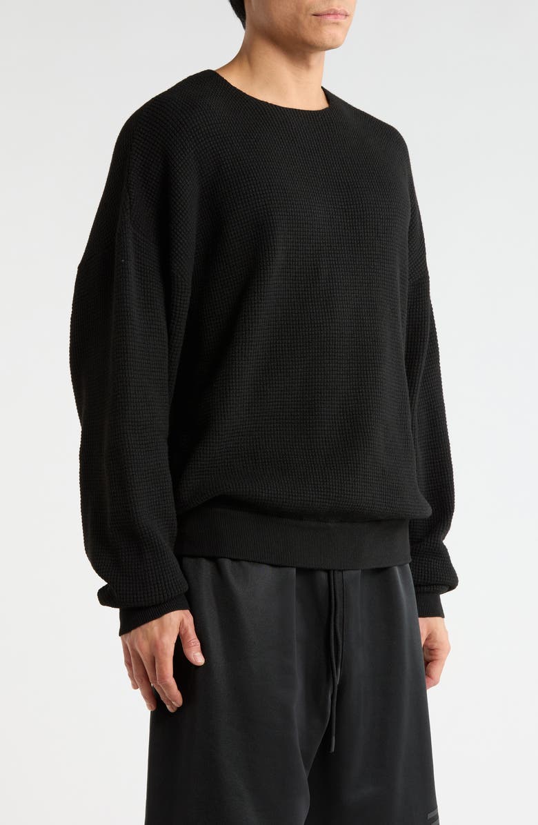 Fear of God Essentials
90s Waffle Knit Sweater, Alternate, color, Vintage Black