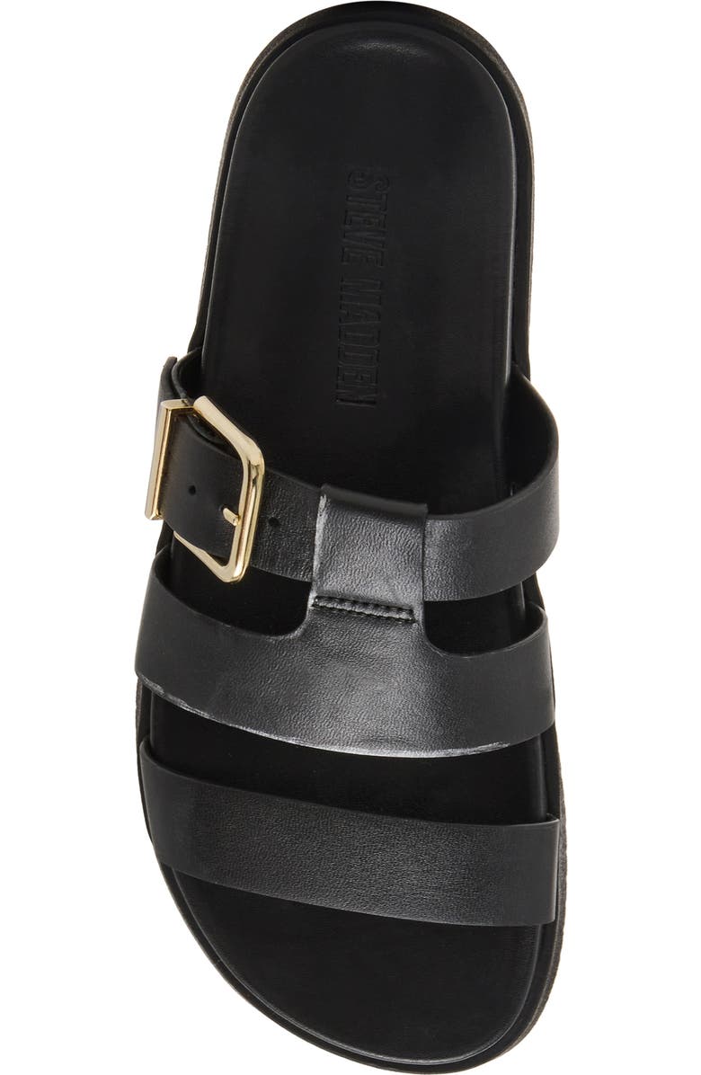 Steve Madden Maze Slide Sandal, Alternate, color, Black Leather