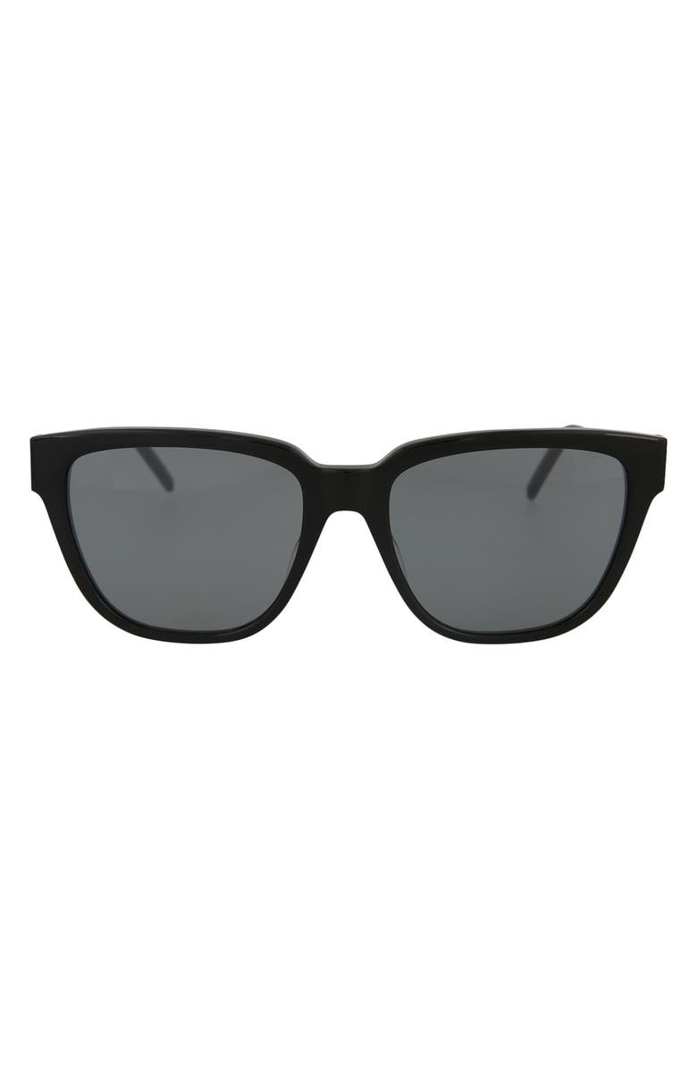 Saint Laurent 54mm Cat Eye Sunglasses, Main, color, Black Silver