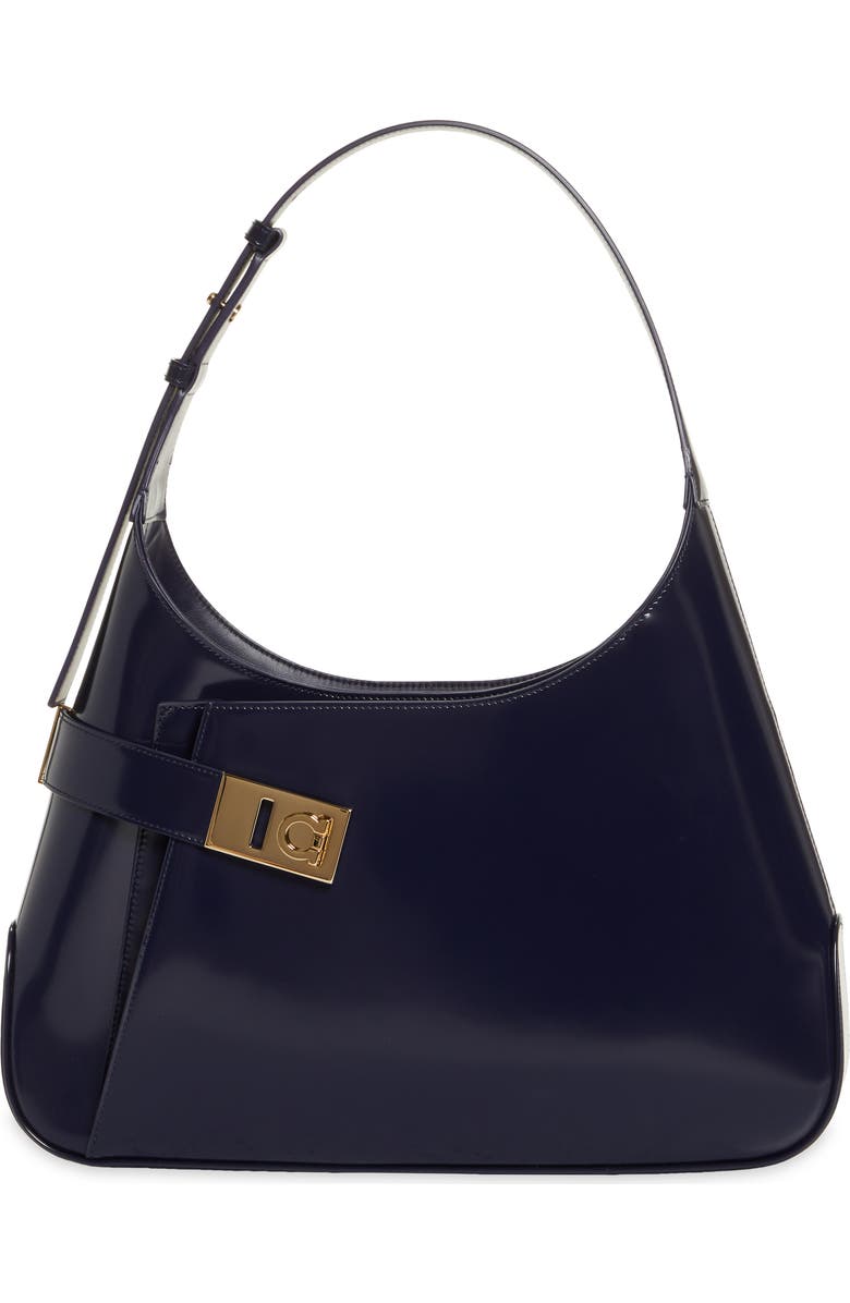 FERRAGAMO Large Archive Shoulder Bag, Main, color, Midnight