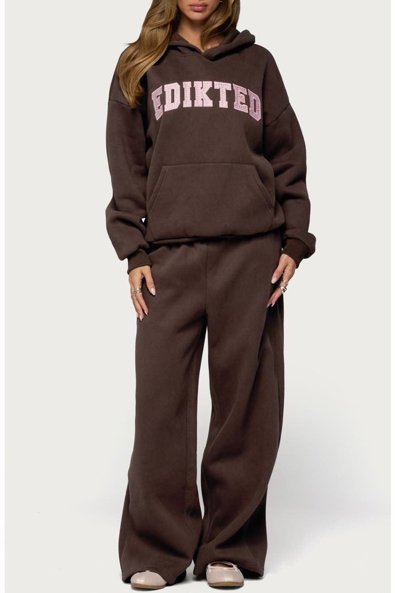 Glow Rhinestone Graphic Hoodie, Alternate, color, BROWN