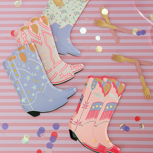 Daydream Society Pony Tales Cowgirl Boot Large Plates In Assorted Pre-pack