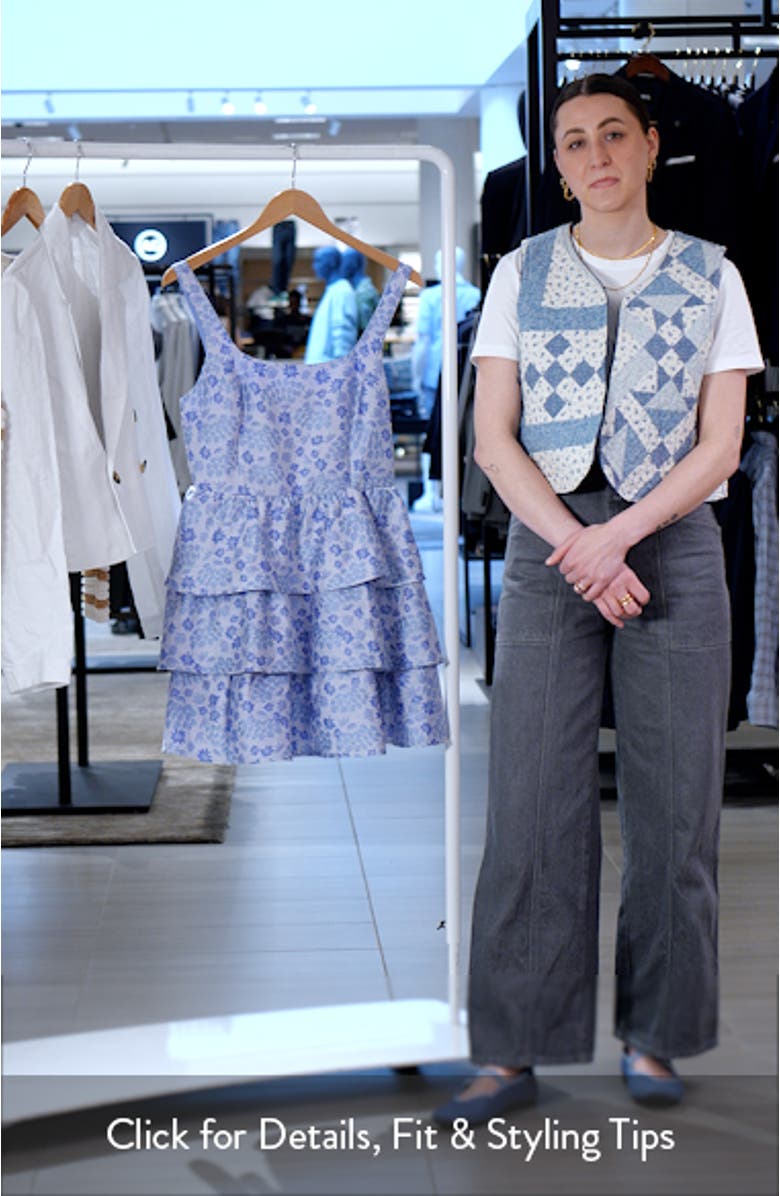 Floral Brocade Tiered Minidress, sales video thumbnail