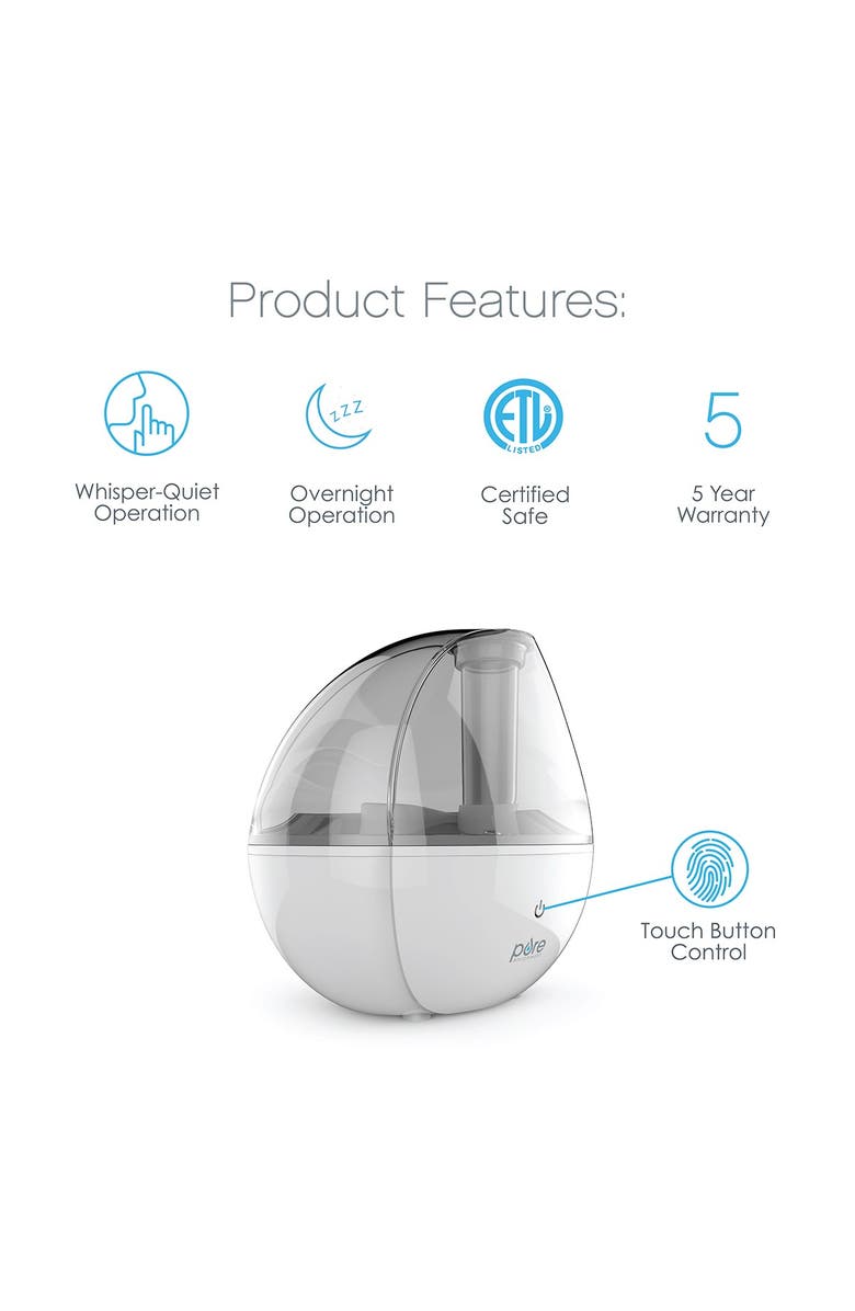 PURE ENRICHMENT MistAire Silver Ultrasonic Cool Mist Humidifier, Alternate, color, 