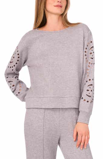 Vince Camuto Eyelet Sleeve Sweatshirt