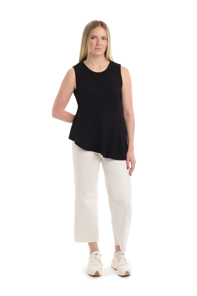 Asymmetric Seam Shell Top, Alternate, color, Black