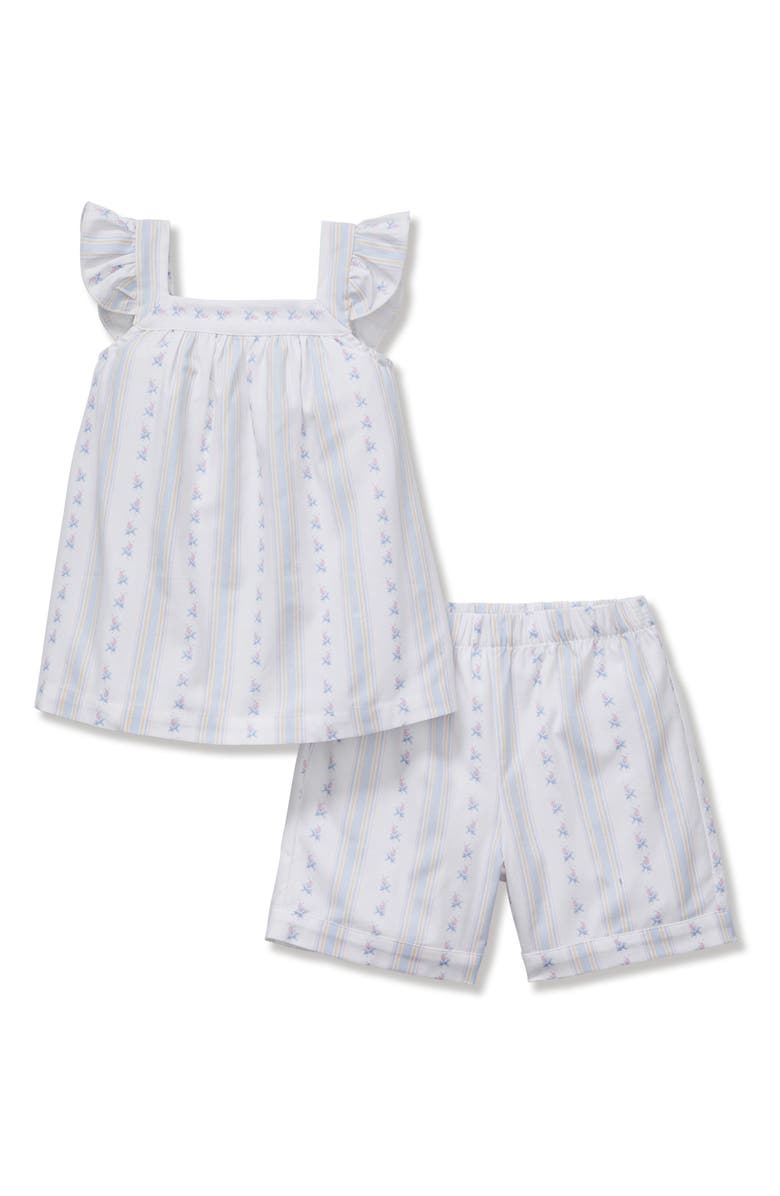 Petite Plume Kids' Clara Brushed Twill Two-Piece Short Pajamas, Main, color, 