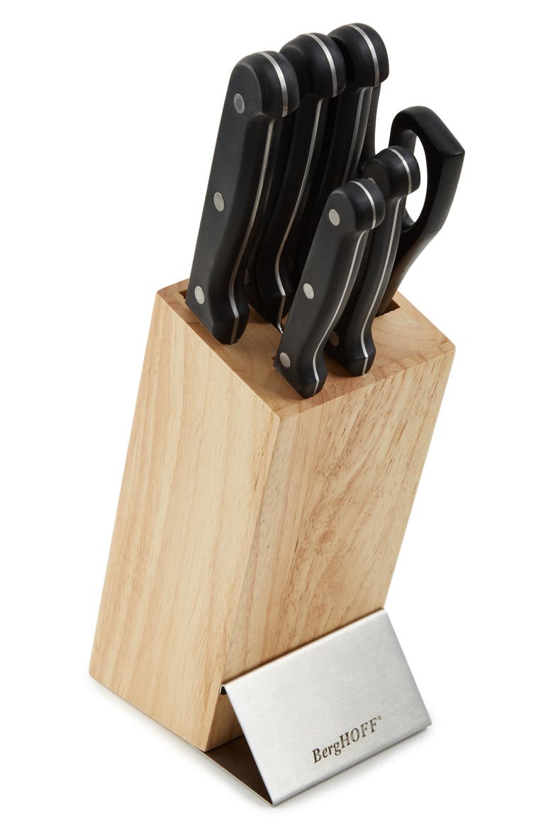 Dina Pica 7-Piece Knife Block, Main, color, BLACK