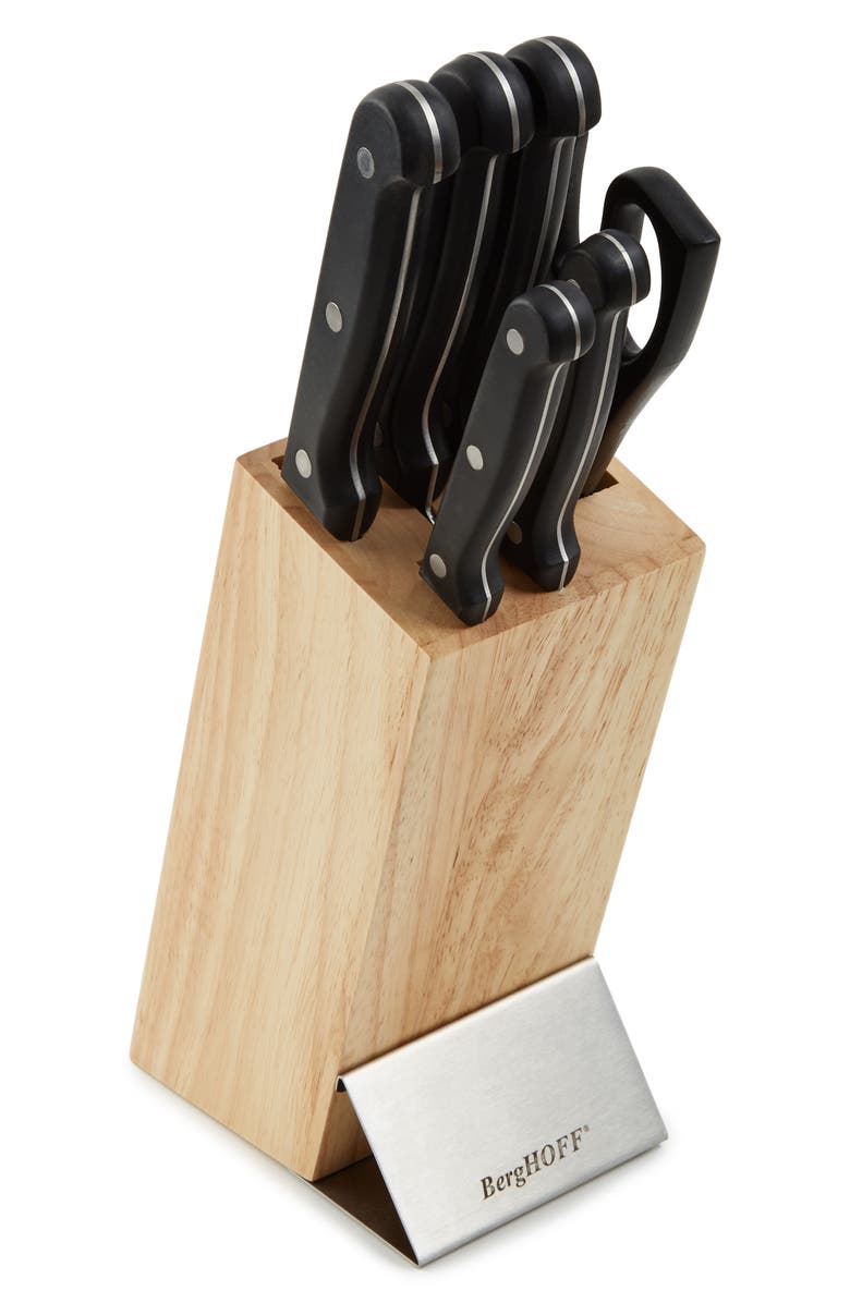 BergHOFF Dina Pica 7-Piece Knife Block, Main, color, Black