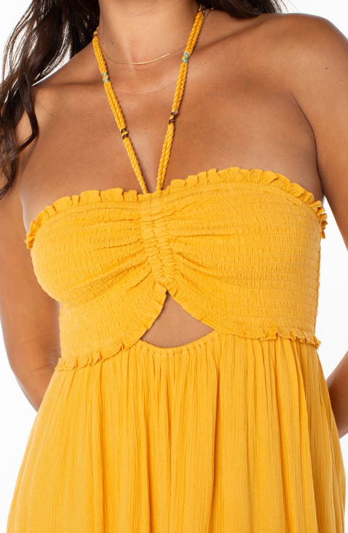 Roxy Saltwater Sweetness Convertible Maxi Dress In Yellow