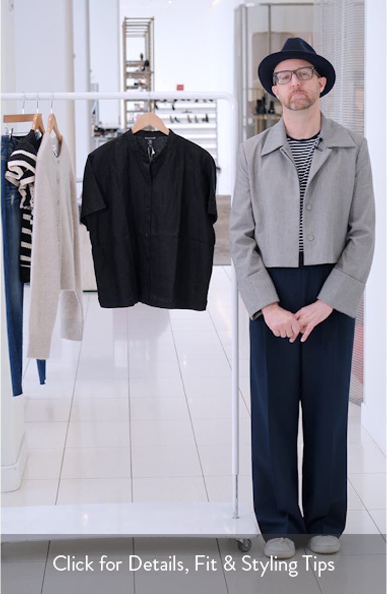 Short Sleeve Organic Linen Button-Up Shirt, sales video thumbnail