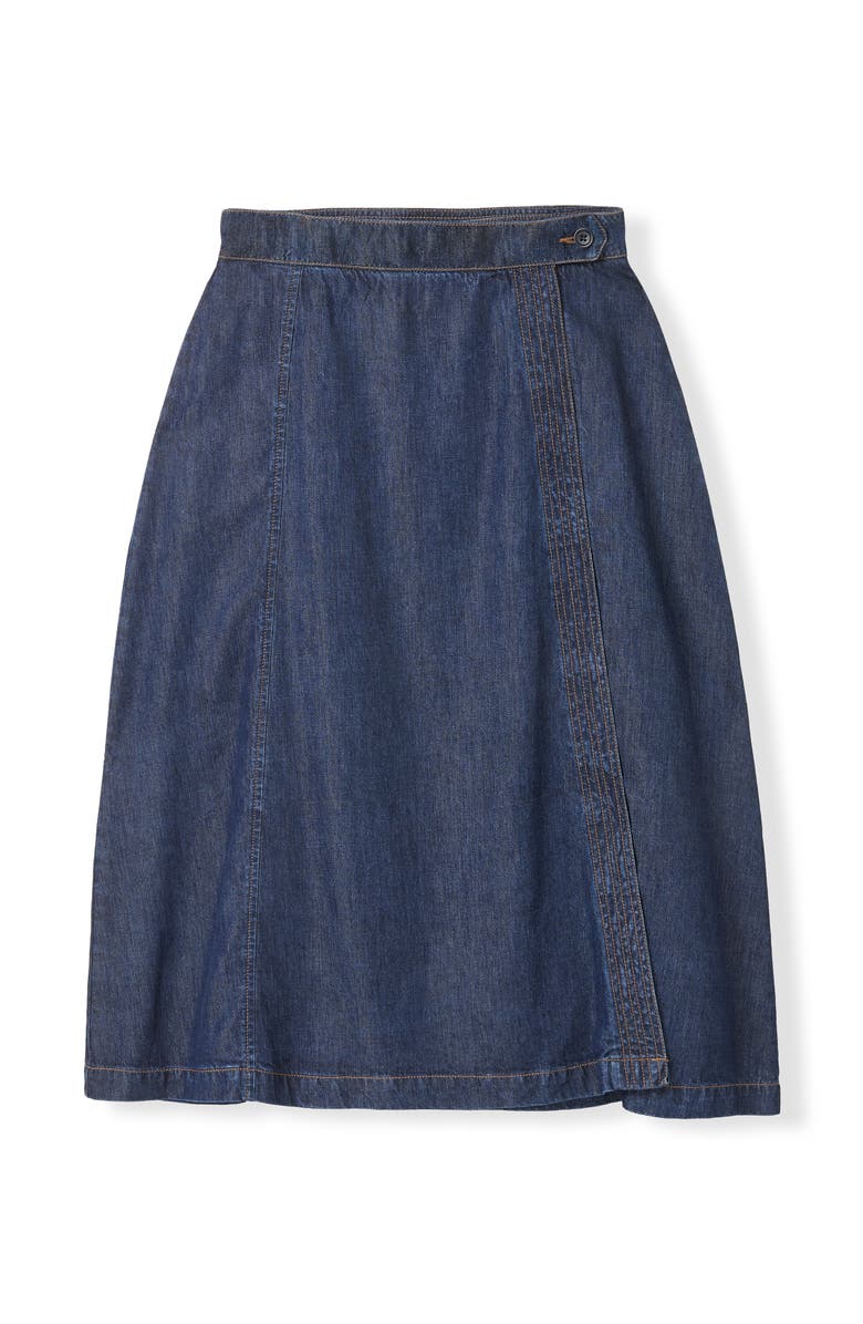Celtic & Co. Midi Wrap A-Line Denim Skirt, Alternate, color, Indigo Rinse Wash