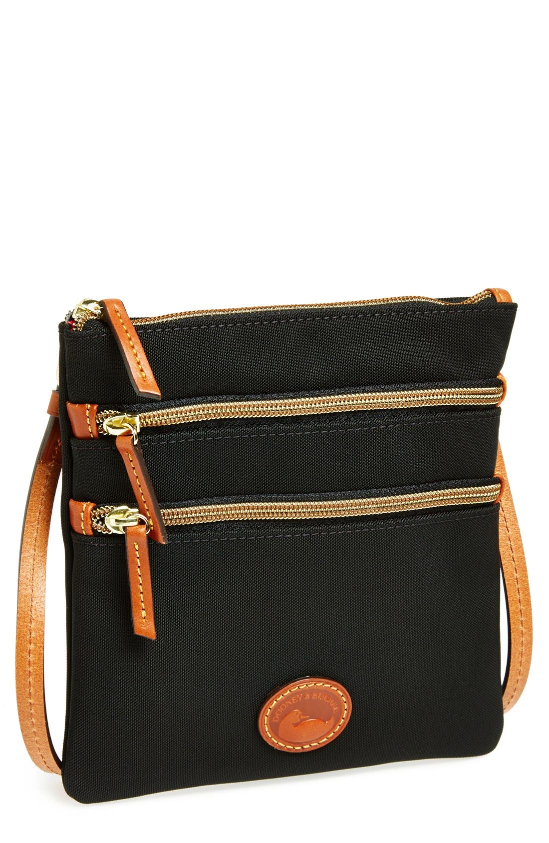 Dooney & Bourke Triple Zip Nylon Crossbody Bag, Main, color, 