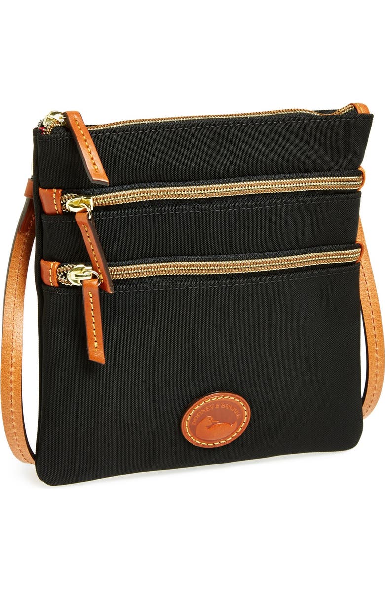 Dooney & Bourke Triple Zip Nylon Crossbody Bag, Main, color,