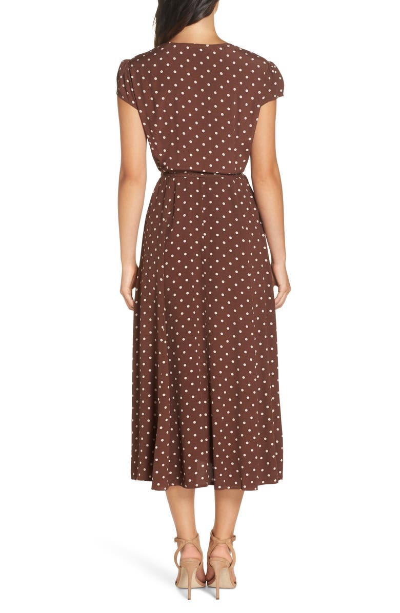 Bardot Polka Dot Wrap Dress, Alternate, color,