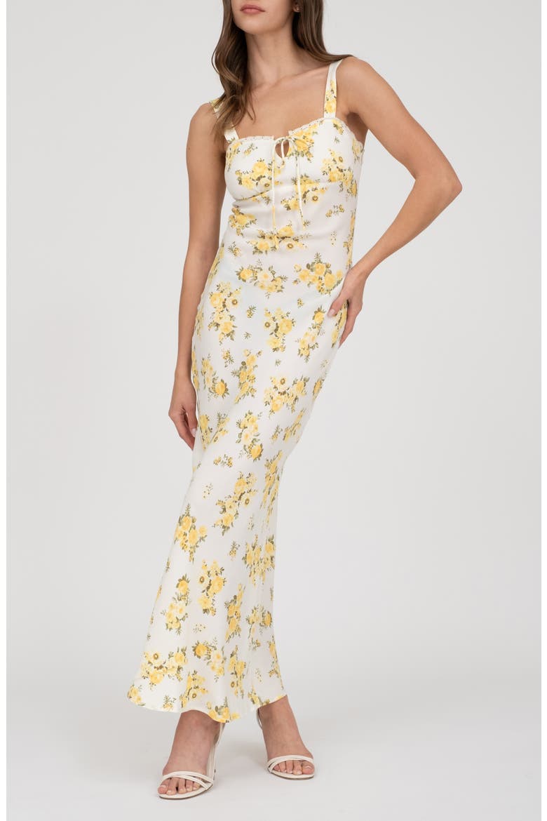 Floral Maxi Dress, Main, color, YELLOW MULTI