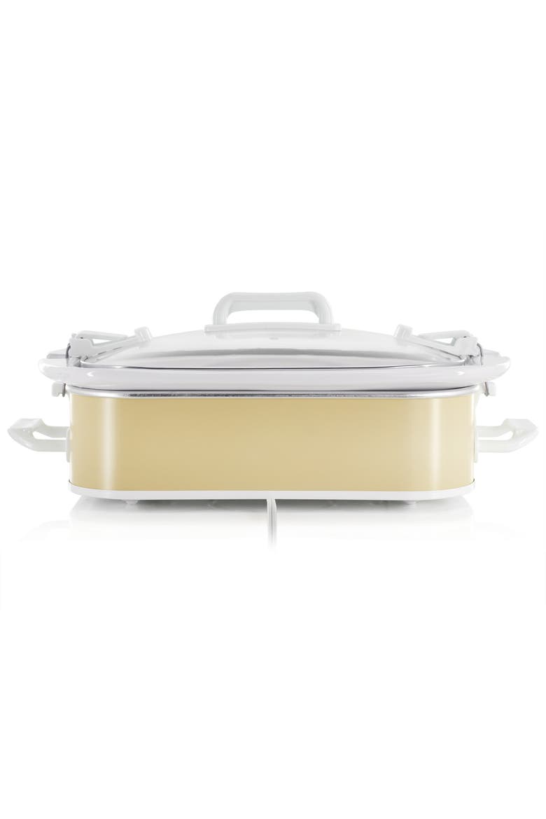 3.5 Quart Casserole Slow Cooker with 3 Temperature Settings in Cream, Alternate, color, White