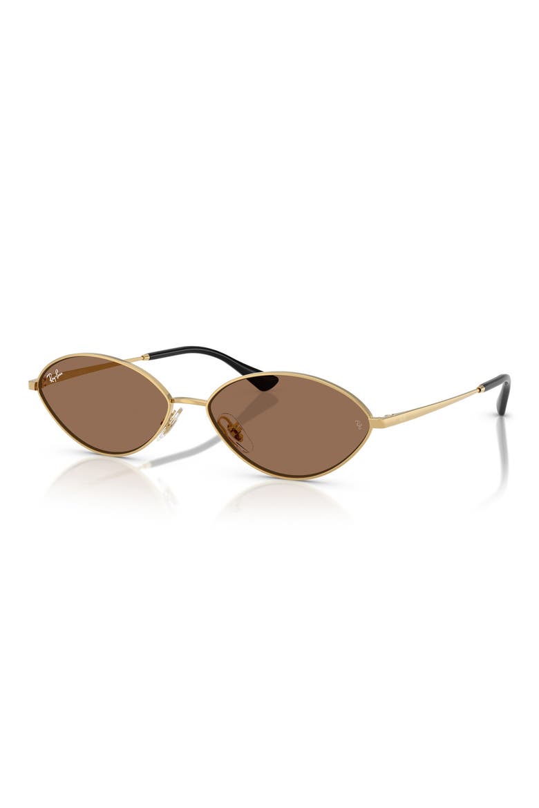 Kai 56mm Oval Sunglasses, Alternate, color, GOLD/ DARK BROWN