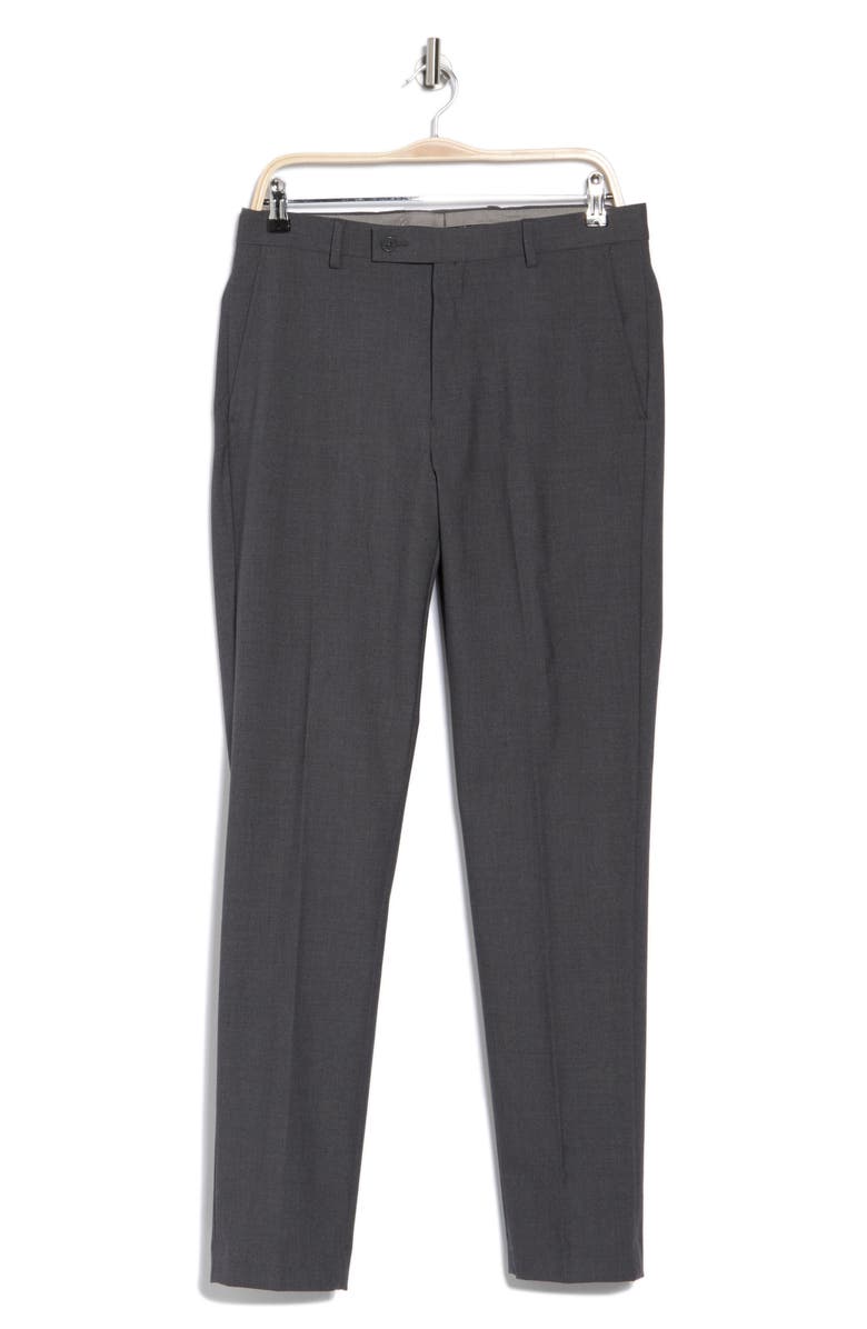 Calvin Klein Slim Fit Flat Front Dress Pants, Alternate, color, Charcoal/ Grey