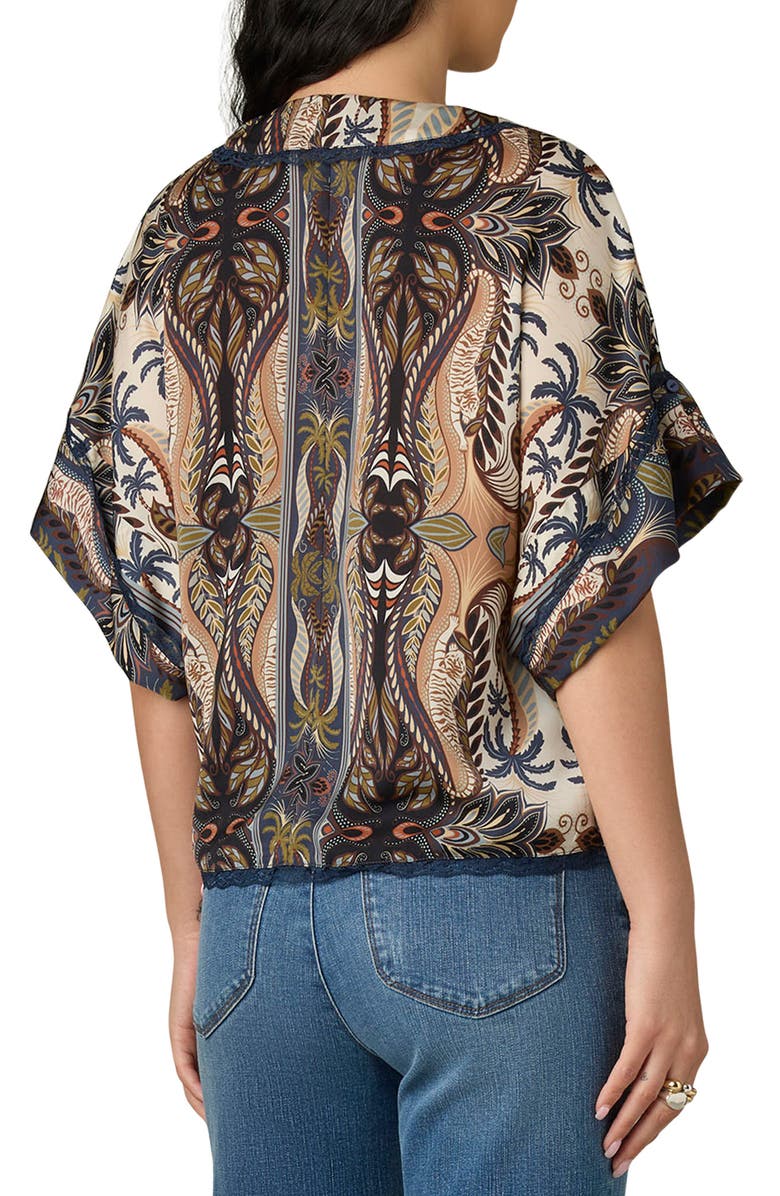 Wit & Wisdom Roll Cuff Dolman Sleeve Top, Alternate, color, Stormy Blue/ Ecru Multi