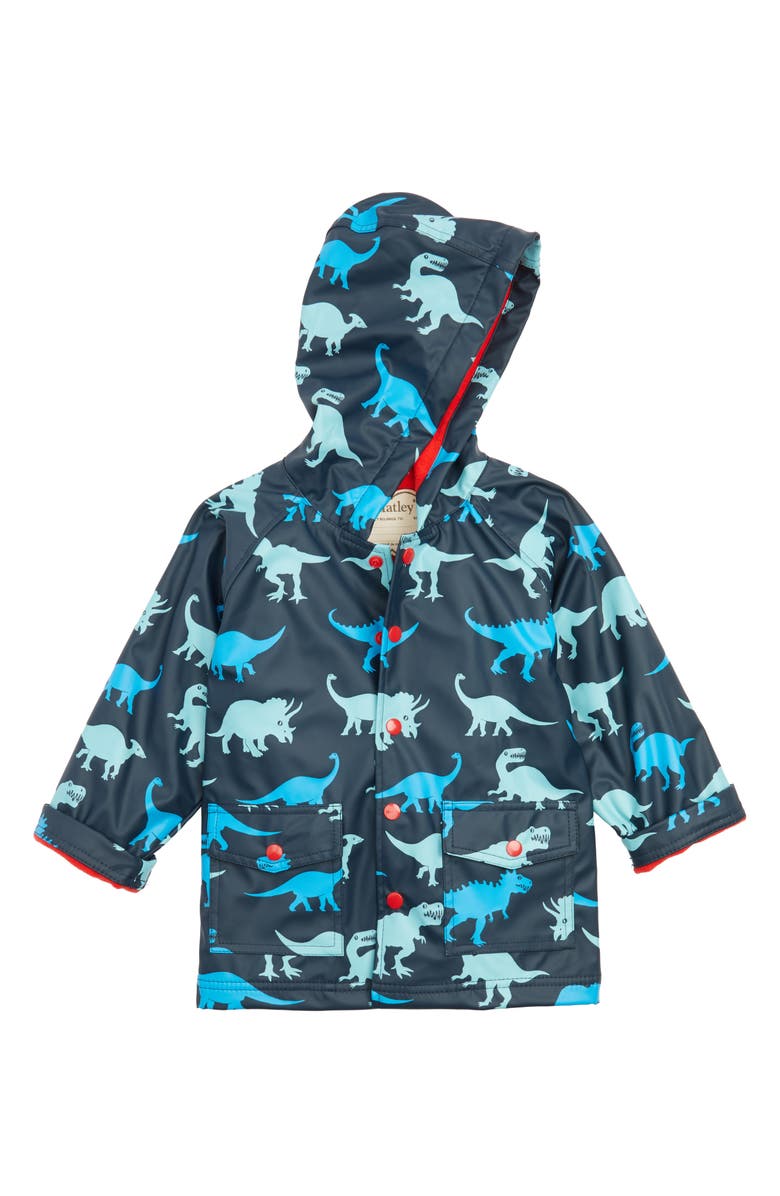 Hatley Dino Shadows Print Raincoat, Main, color,