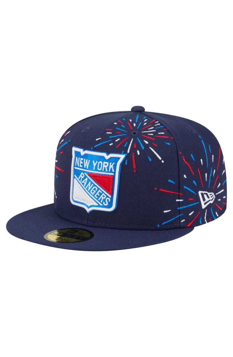 New Era Men's New Era Navy New York Rangers Americana Fireworks 59FIFTY Fitted Hat, Alternate, color, Navy
