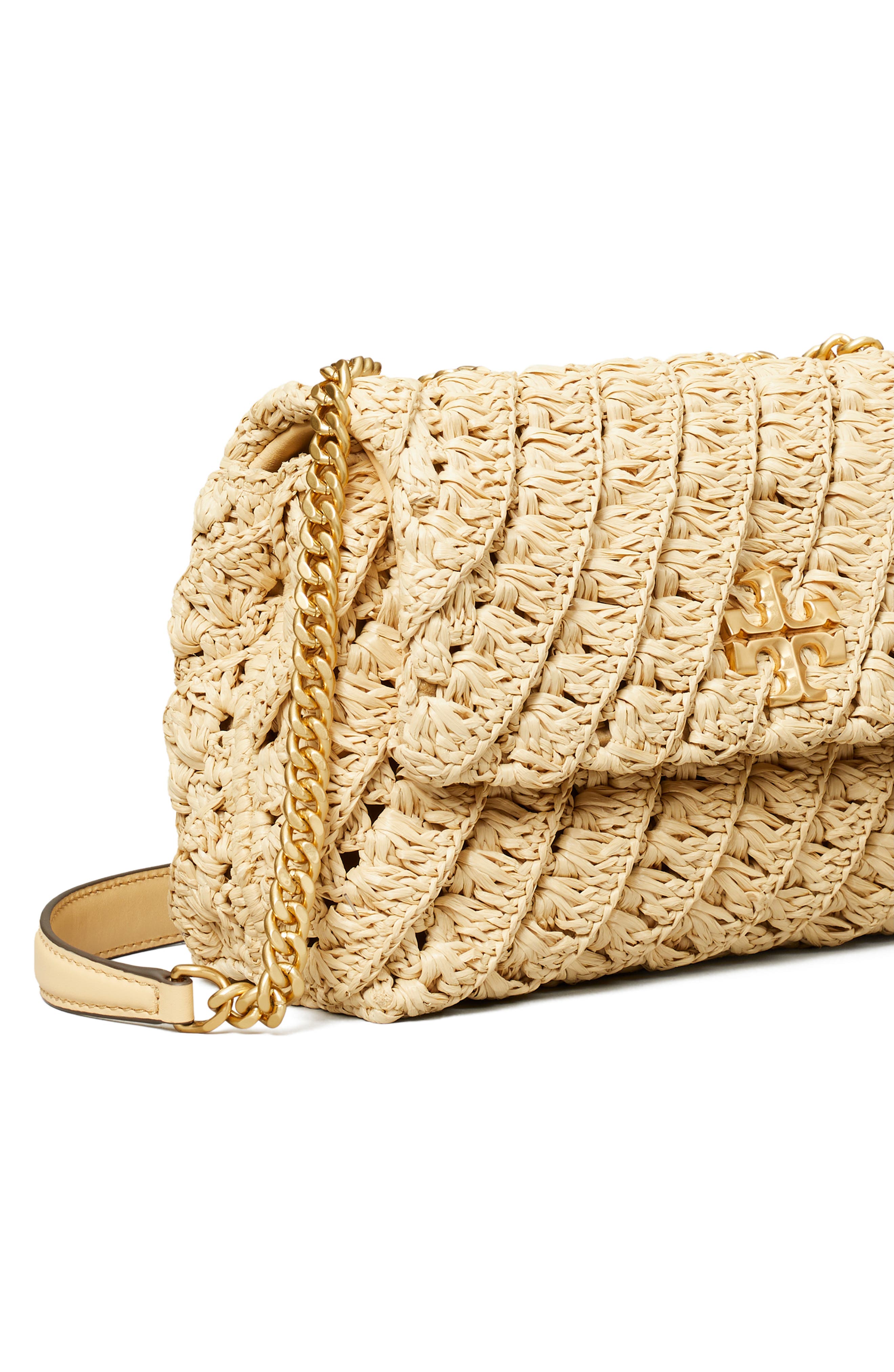 Tory Burch Kira Woven Raffia Convertible Shoulder Bag, Alternate, color, 
