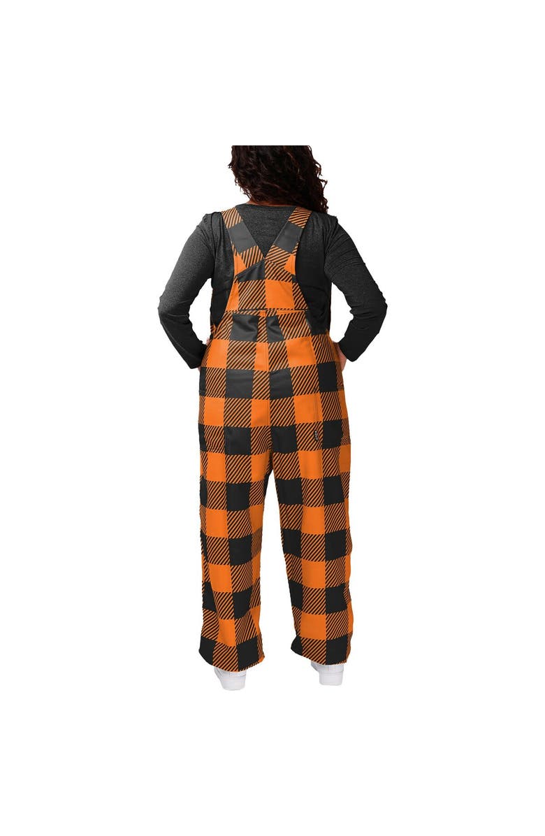 FOCO Women's FOCO Orange Cincinnati Bengals Big Logo Plaid Overalls, Alternate, color, 
