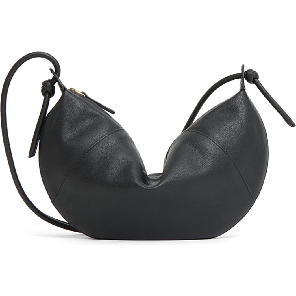 Mansur Gavriel Mini Fortuna Leather Crossbody Bag In Black