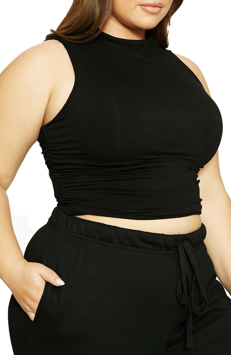 Naked Wardrobe x Lori Harvey Side Ruched Crop Tank, Alternate, color,