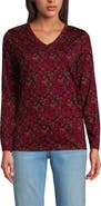 Lands' End Relaxed Supima Cotton Long Sleeve V-Neck T-Shirt