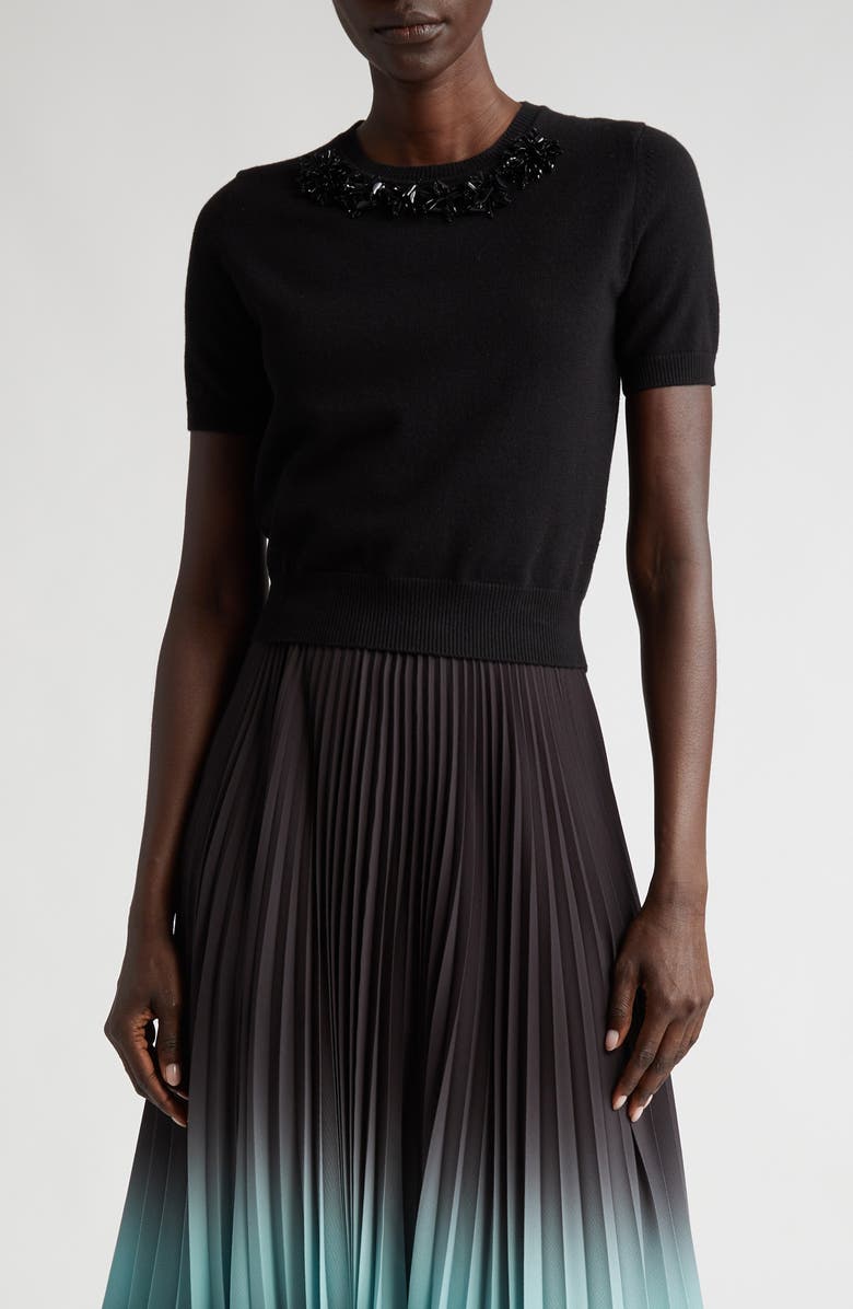 Jason Wu Collection Beaded Detail Wool & Cashmere Sweater, Main, color, 