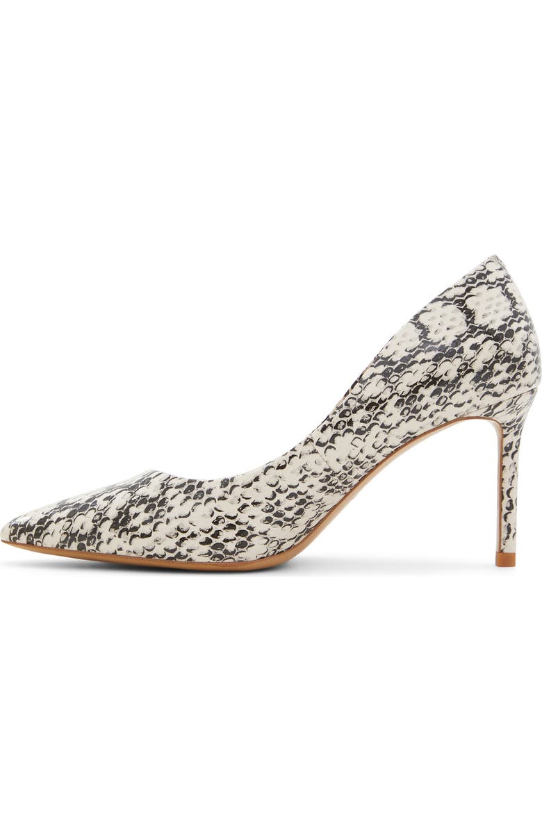 ALDO Stessy Pointed Toe Pump, Alternate, color, Cream/ Black Embossed