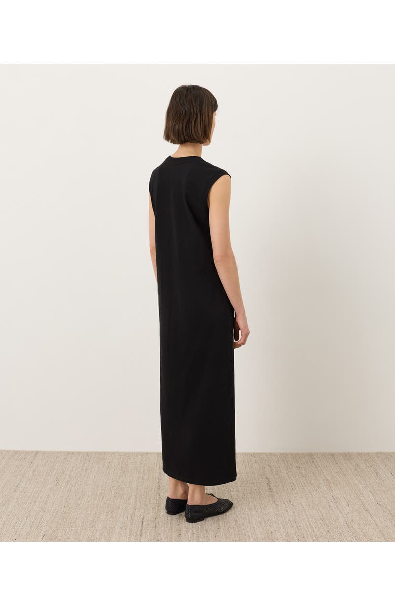 Pact Organic Cotton Soft-Slub Essential Easy Muscle Tee Maxi Dress, Alternate, color, Black