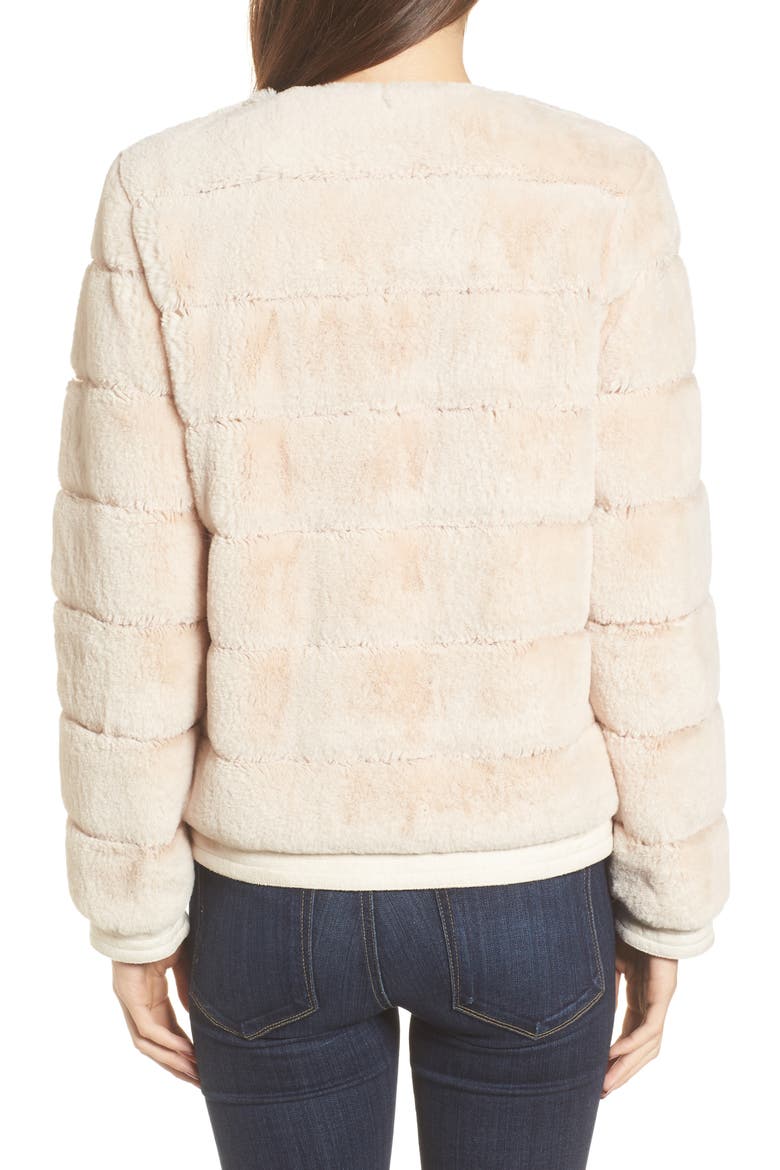 Faux Fur Jacket, Alternate, color, SAND