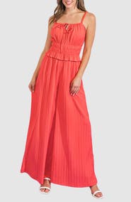 FLYING TOMATO Sleeveless Rib Wide Leg Jumpsuit