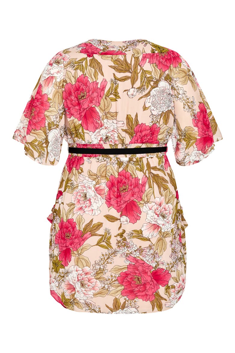 Frida Floral Faux Wrap Dress, Alternate, color, CHAMPAGNE WILD ROSE