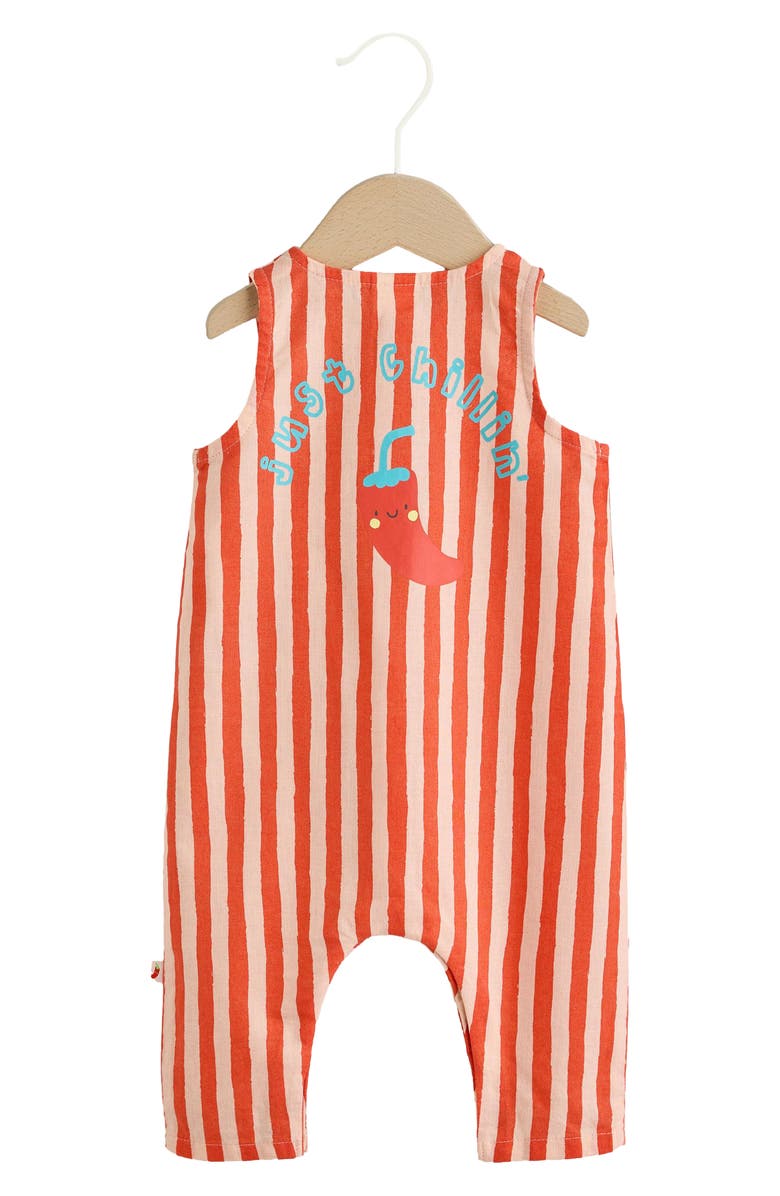 NEXT Just Chillin' Stripe Romper, Alternate, color, Red