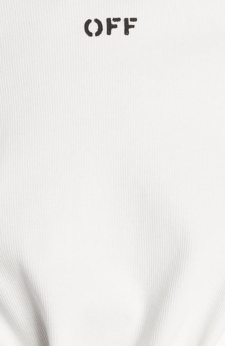 Off-White Off Stamp Ribbed Tie Front T-Shirt, Alternate, color,
