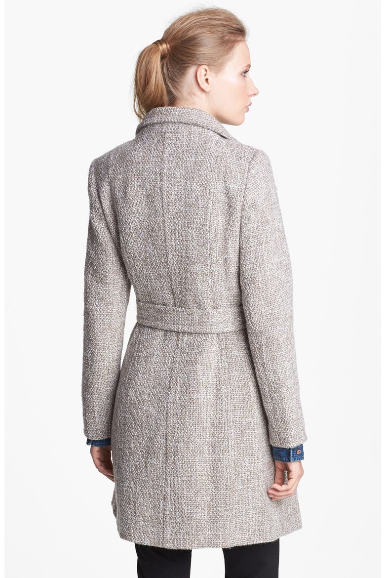 'Izzy' Belted Tweed Coat, Alternate, color, MINK TWEED